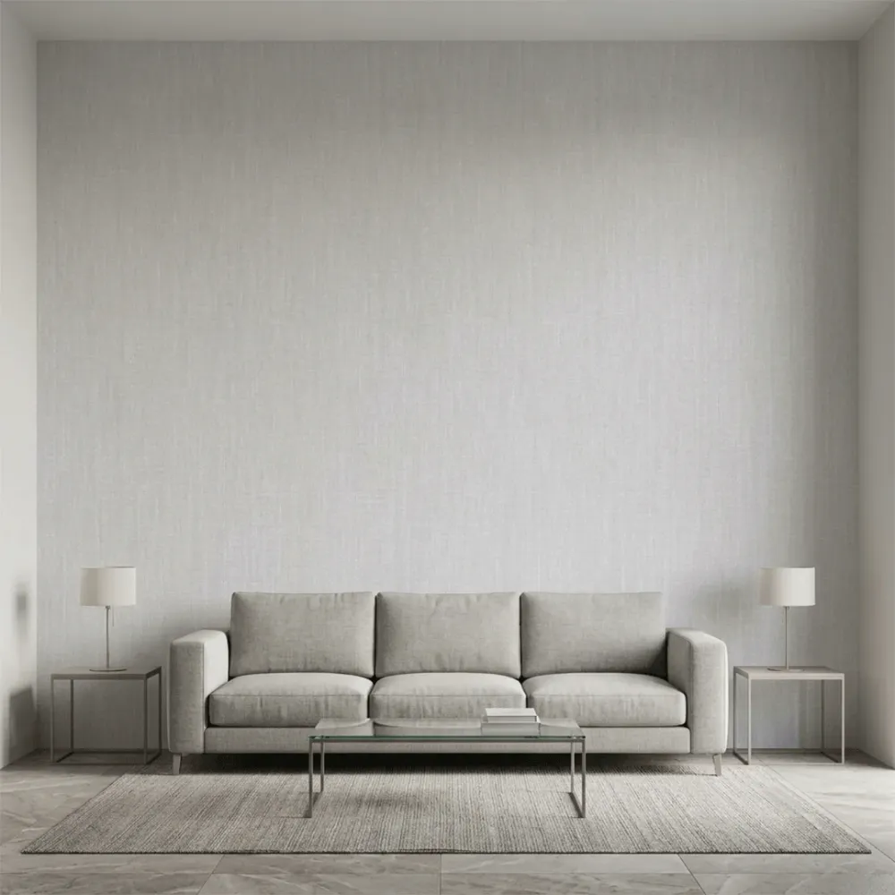Soft Grey Linen Texture Wallpaper