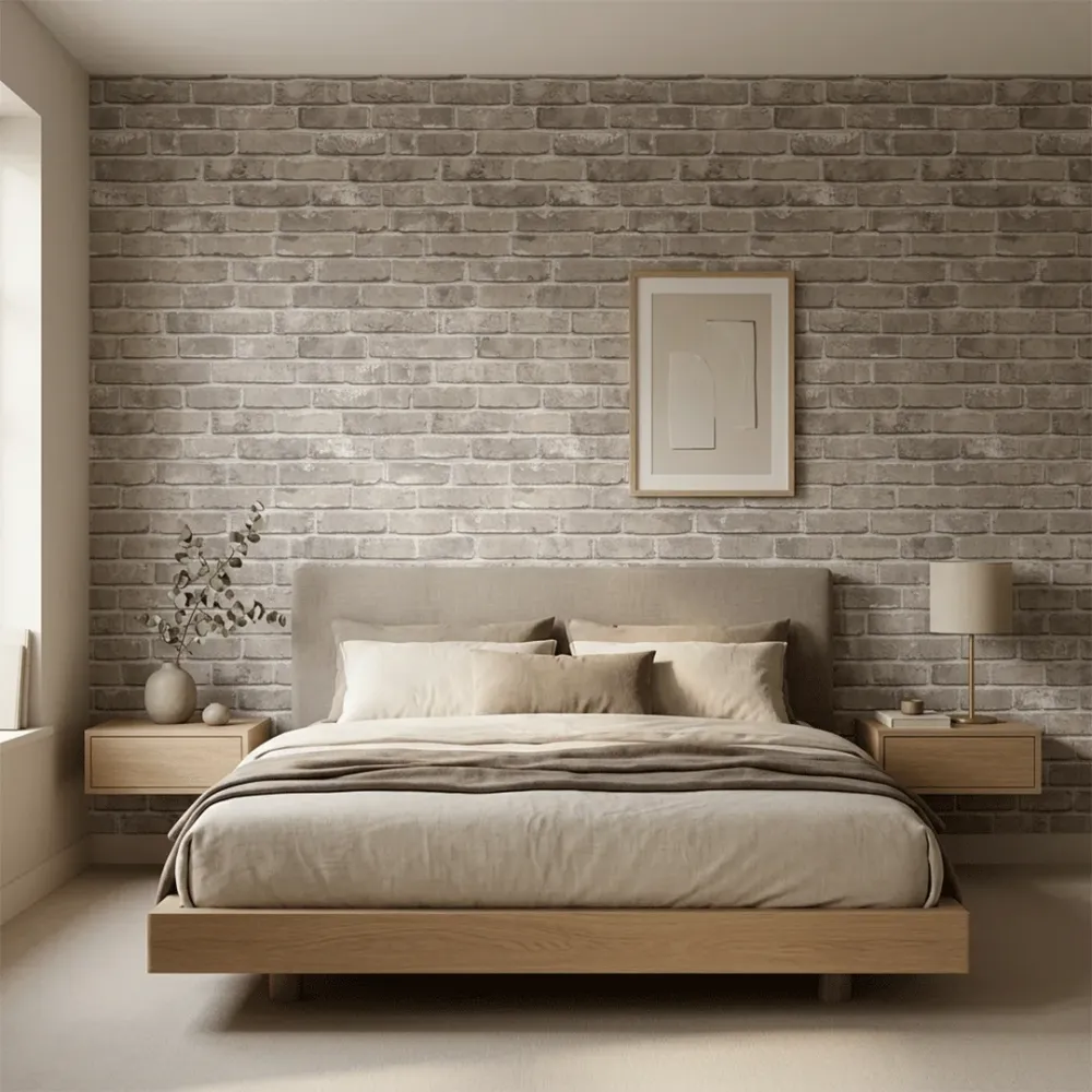 Soft Limestone Brick Wallpaper 
