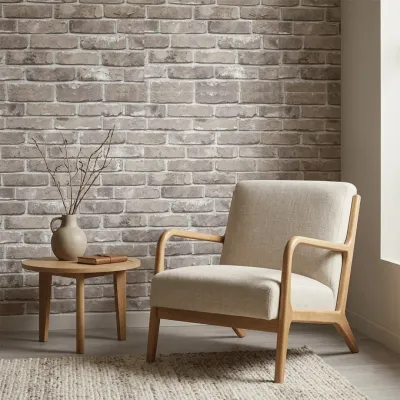 Soft Limestone Brick Wallpaper