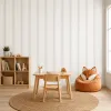 Soft Neutral Vertical Stripe Wallpaper for Kids Room
