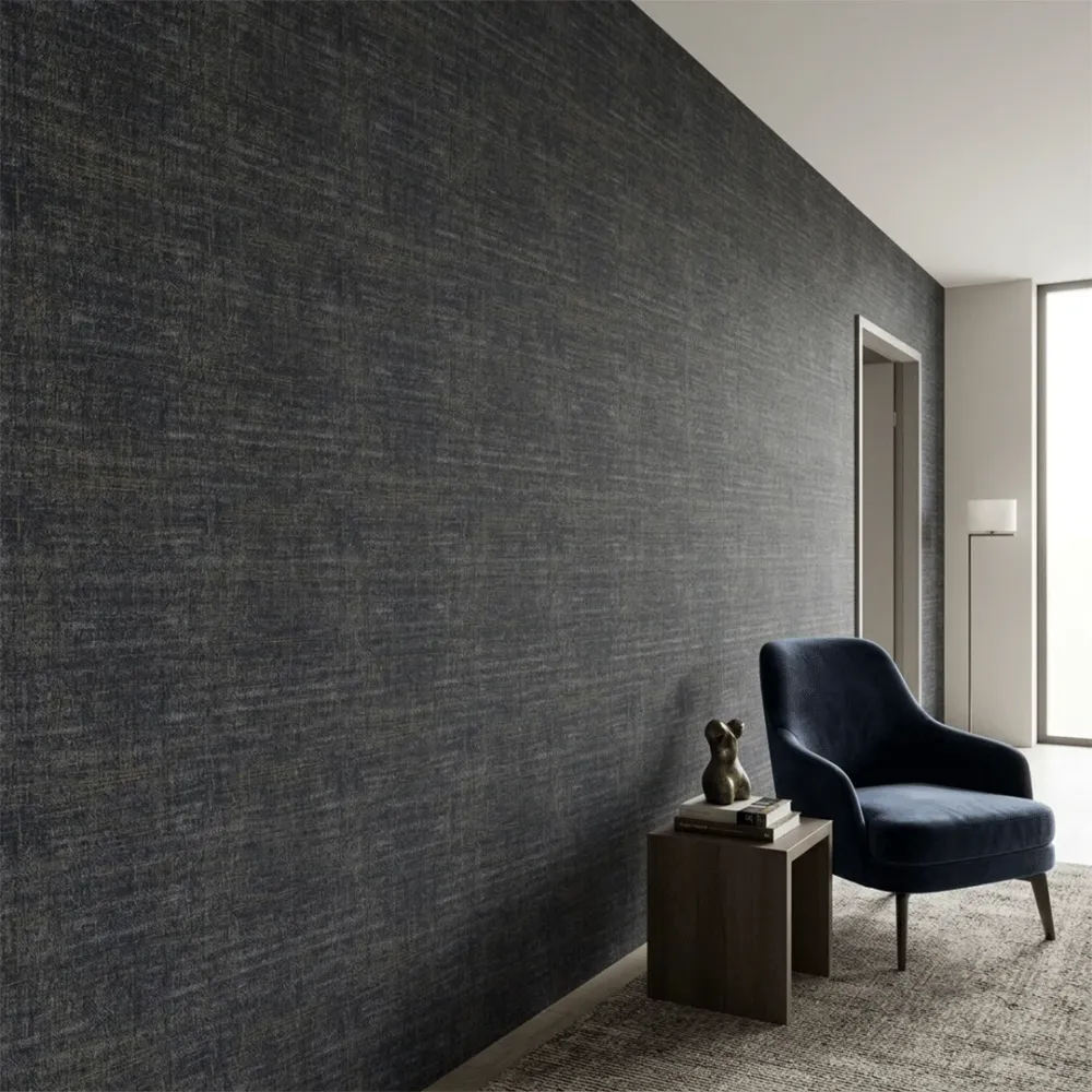 Deep Navy Crosshatch Texture Wallpaper