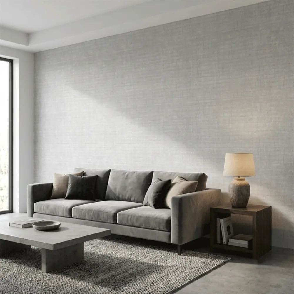 Soft White Crosshatch Texture Wallpaper