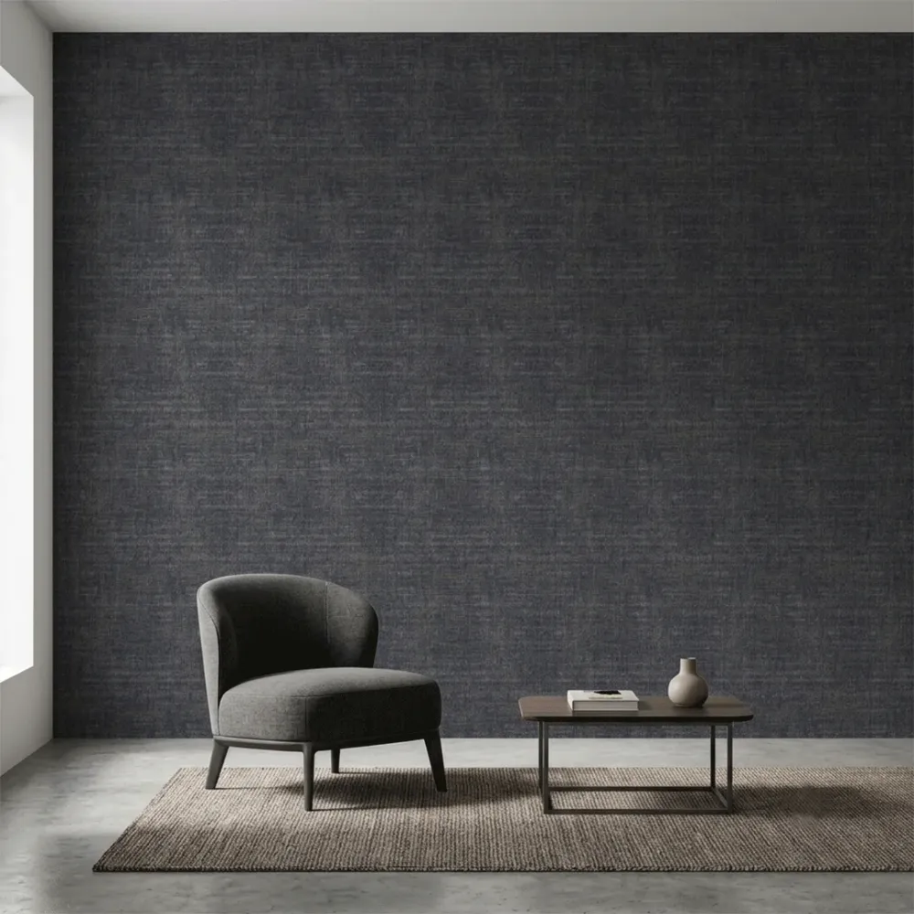 Deep Navy Crosshatch Texture Wallpaper