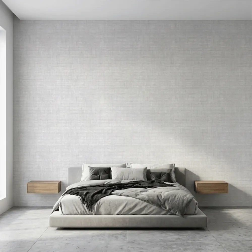 Soft White Crosshatch Texture Wallpaper