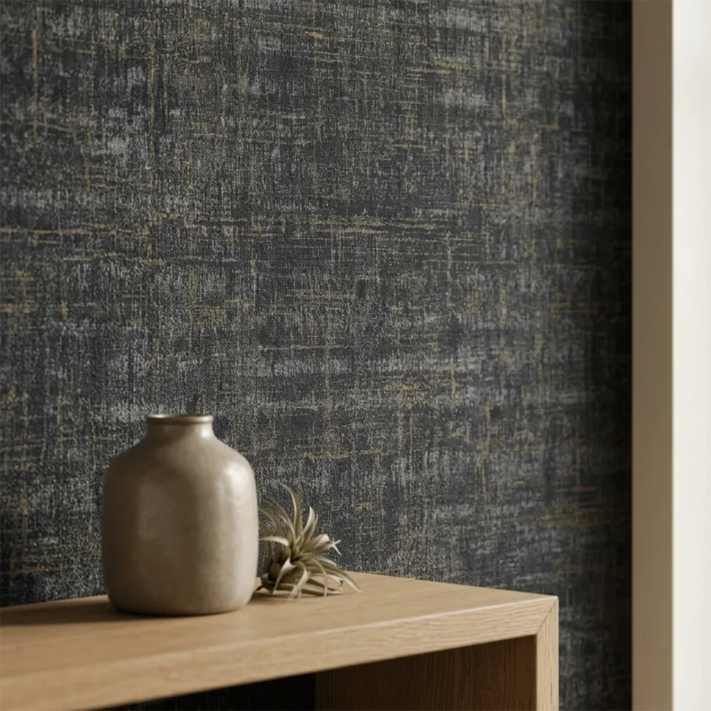 Deep Navy Crosshatch Texture Wallpaper