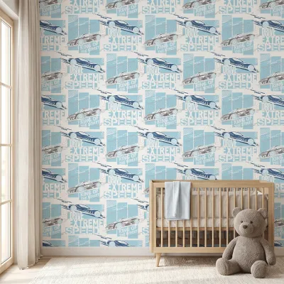 Sports Car Racing Kids Wallpaper | Premium Korean Vinyl Boys Room Wallpaper