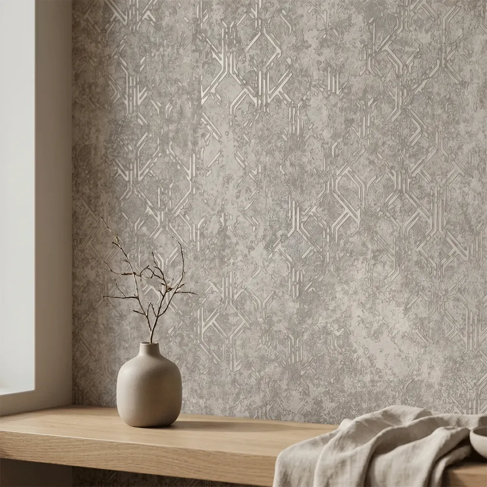Stone Alloy Industrial Geometric Wallpaper