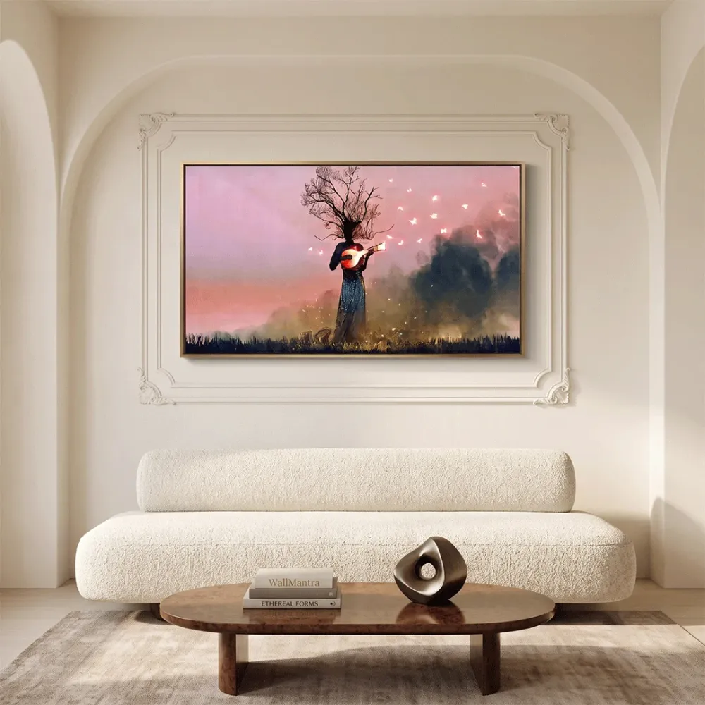 Surreal Music of Trees Wall Painting With Frame