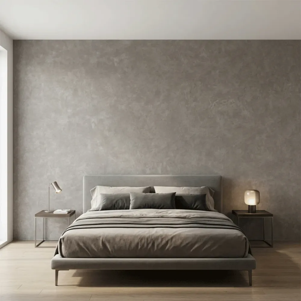 Taupe Grey Concrete Texture Plain Wallpaper