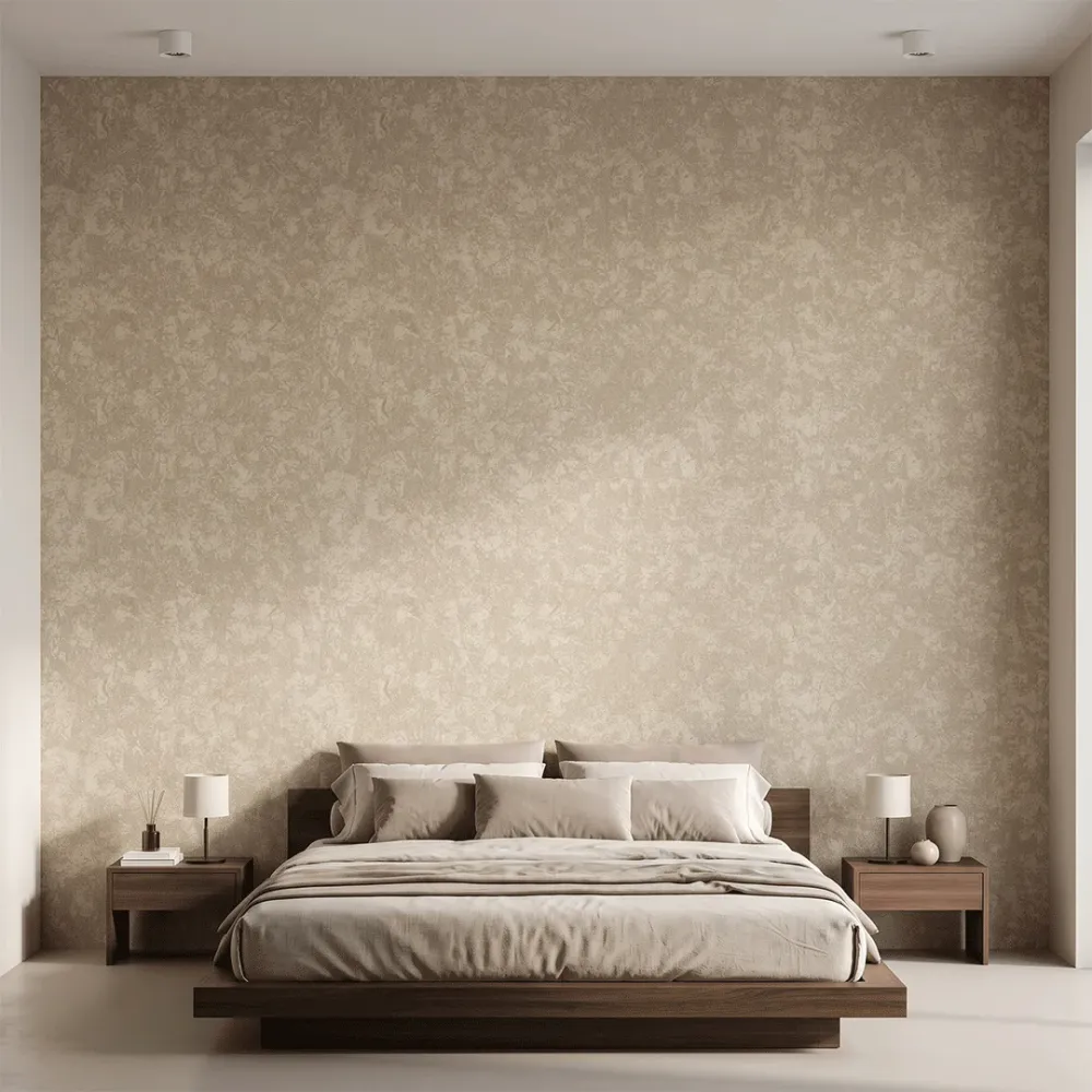 Taupe Textured Wallpaper | Distressed Stone Effect Wall Covering