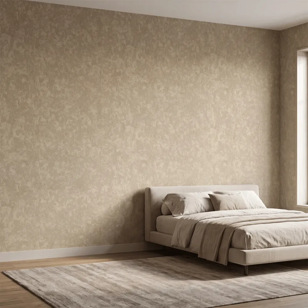 Taupe Textured Wallpaper | Distressed Stone Effect Wall Covering