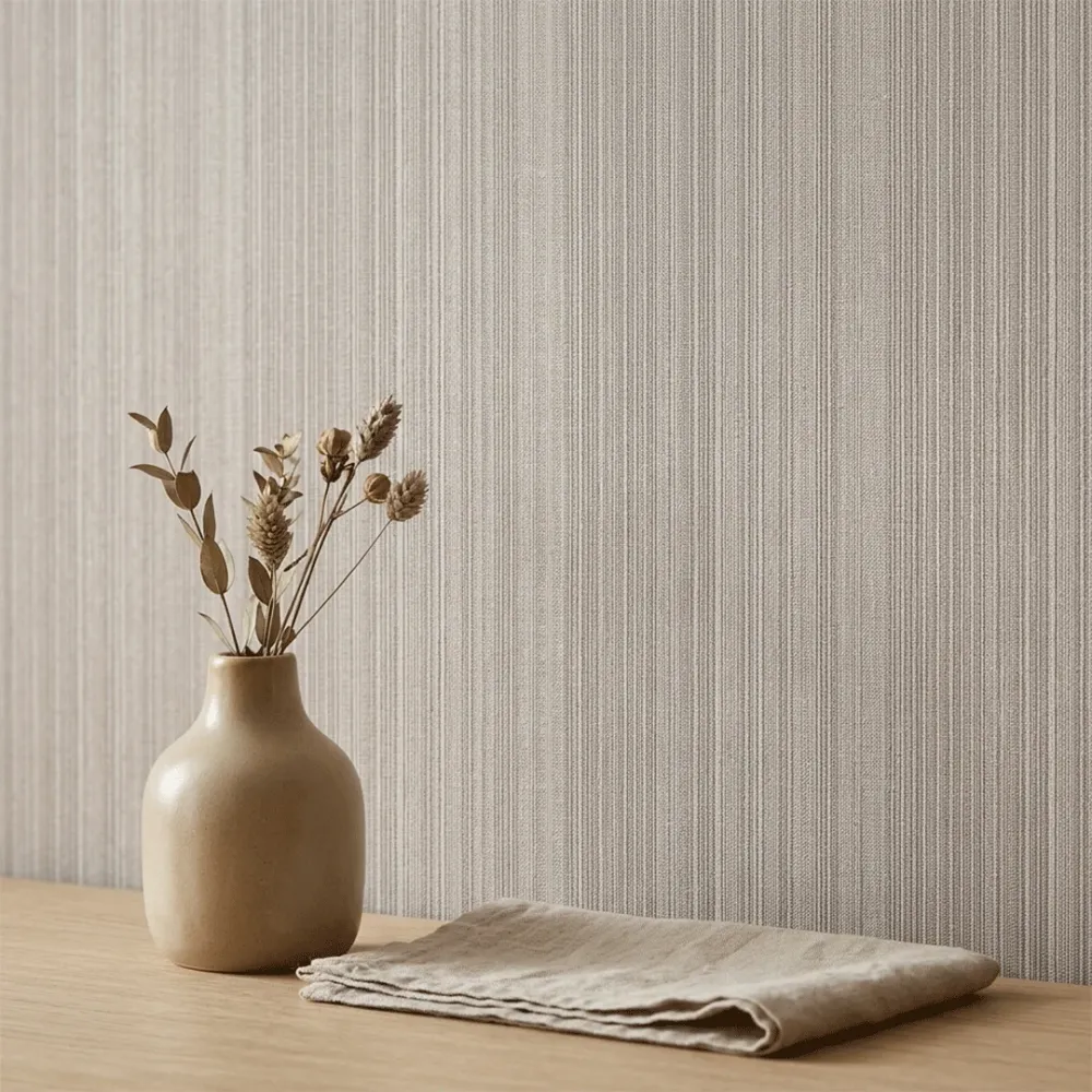 Taupe Vertical Textured Wallpaper