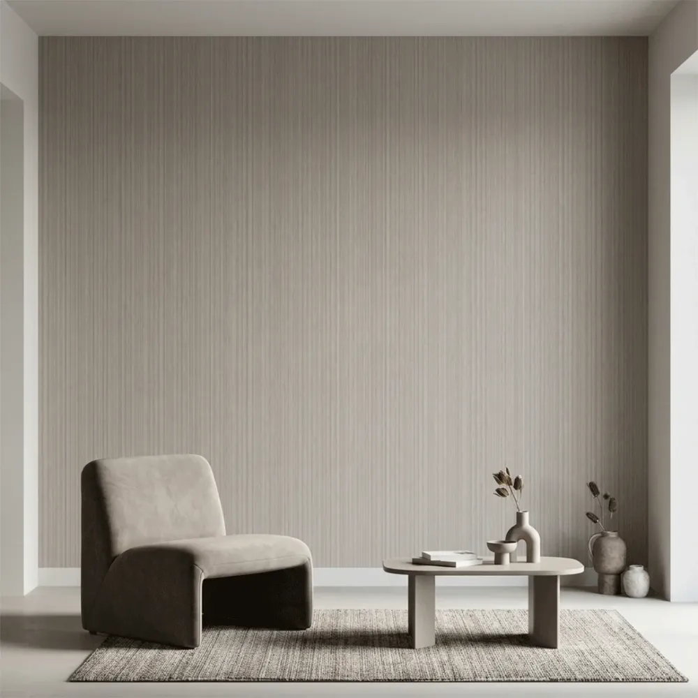 Taupe Vertical Textured Wallpaper