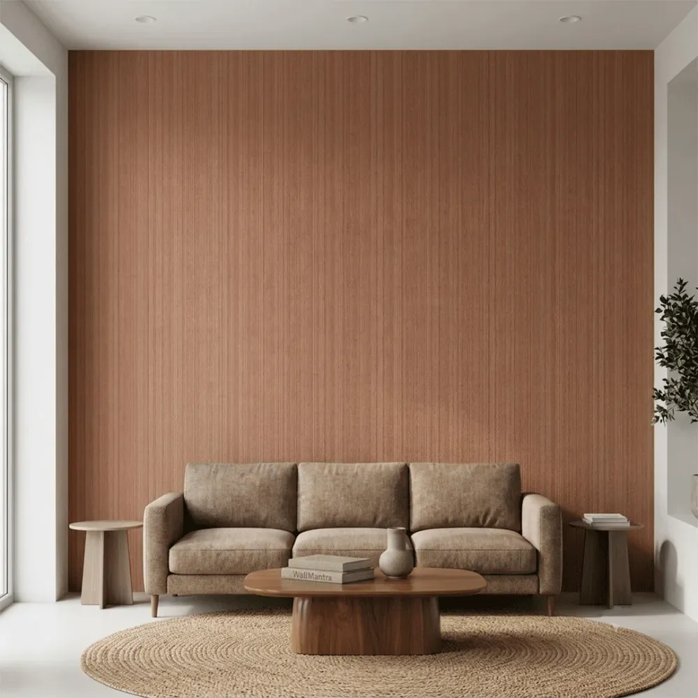 Terracotta Vertical Textured Wallpaper