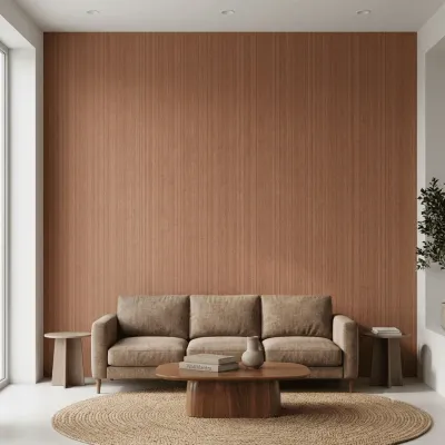 Terracotta Vertical Textured Wallpaper