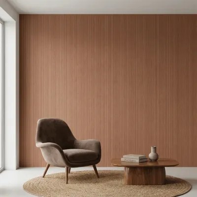 Terracotta Vertical Textured Wallpaper