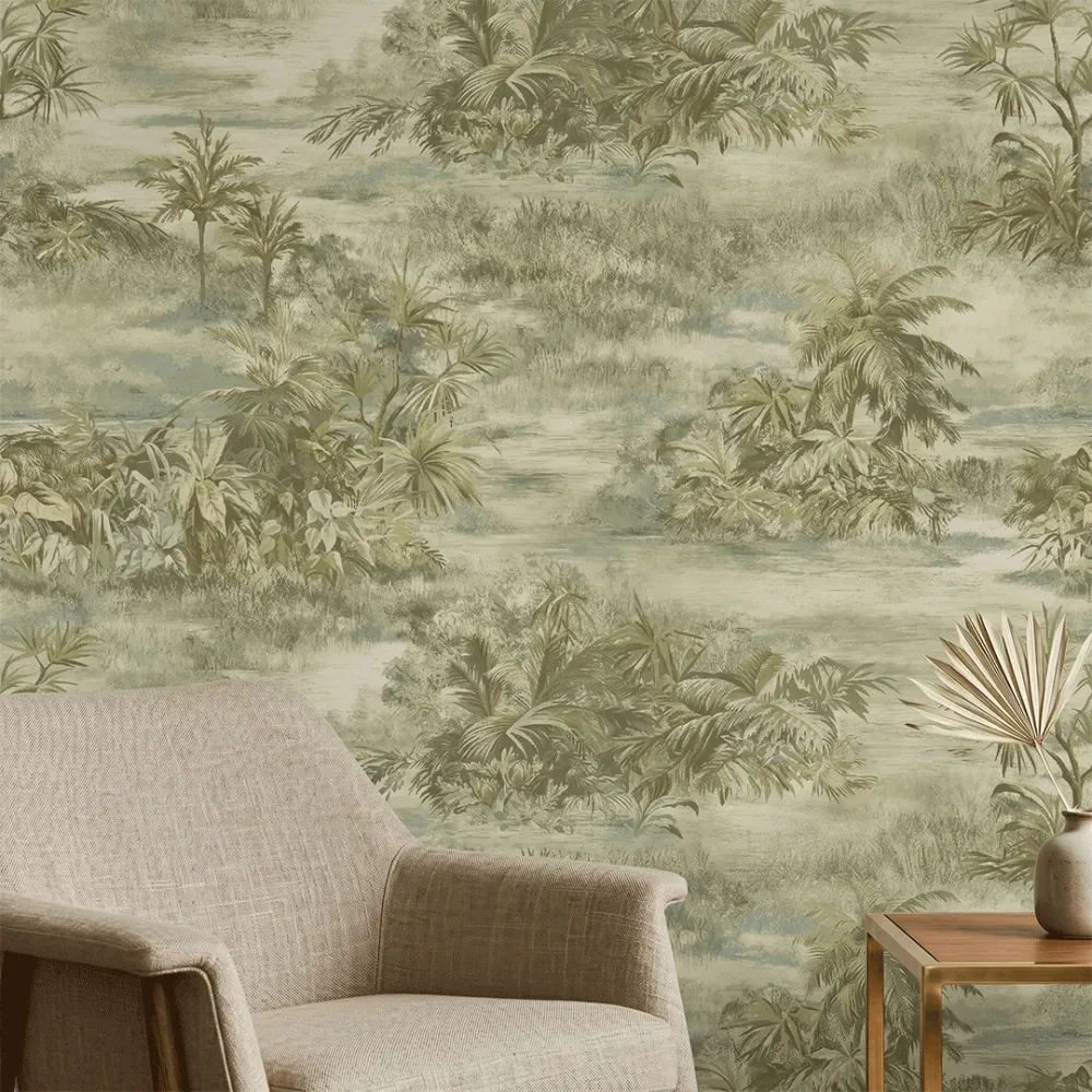 Verdant Haven Tropical Escape Wallpaper
