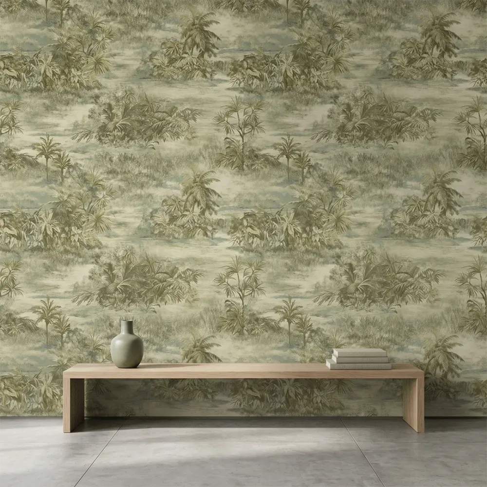 Verdant Haven Tropical Escape Wallpaper