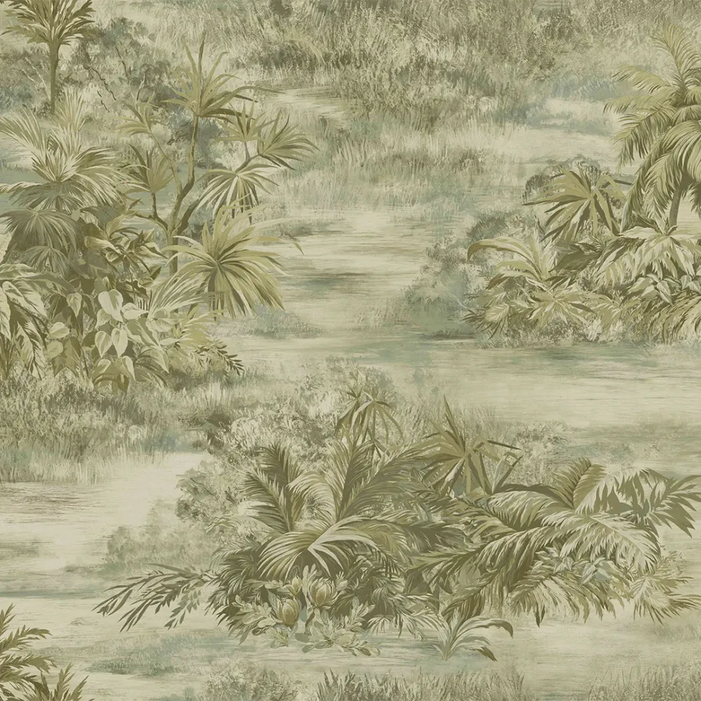 Verdant Haven Tropical Escape Wallpaper