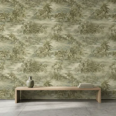Verdant Haven Tropical Escape Wallpaper