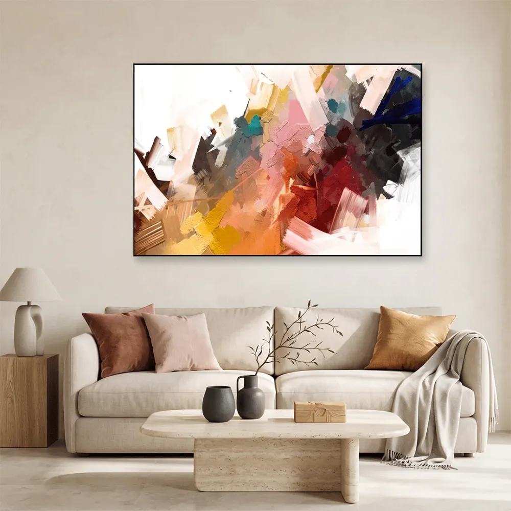 Vibrant Abstract Framed Wall Art With Frame