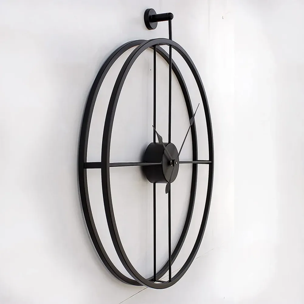 Vintage Black Round Metal Wall Clock