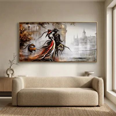 Vintage Couple Modern Art Canvas Painting