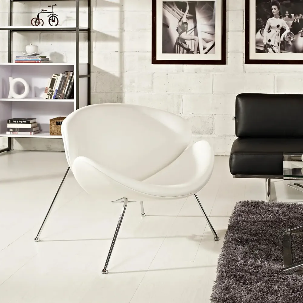 Vintage Lounge Chair Orange Slice Design by WallMantra