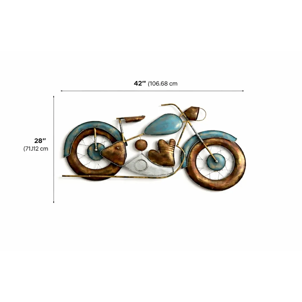 Vintage Motorcycle Metal Wall Art for Living Room 