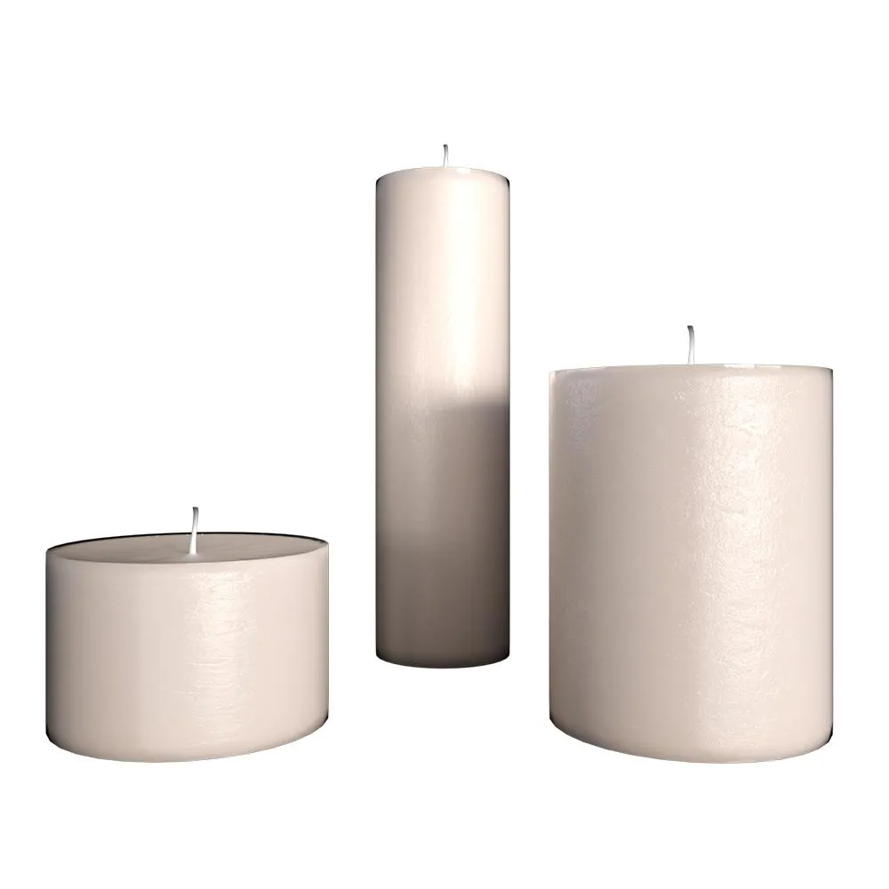 100% Organic Vanilla Aroma White Pillar Candles- Set Of 3