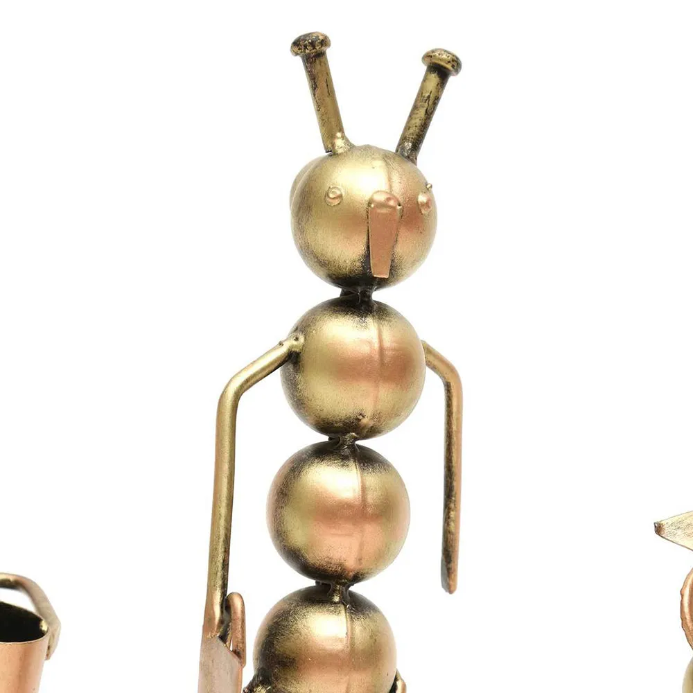 3 Miniature Musicians in Metallic Finish for Table Decor