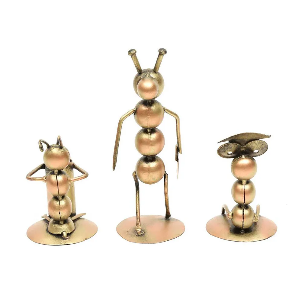 3 Miniature Musicians in Metallic Finish for Table Decor