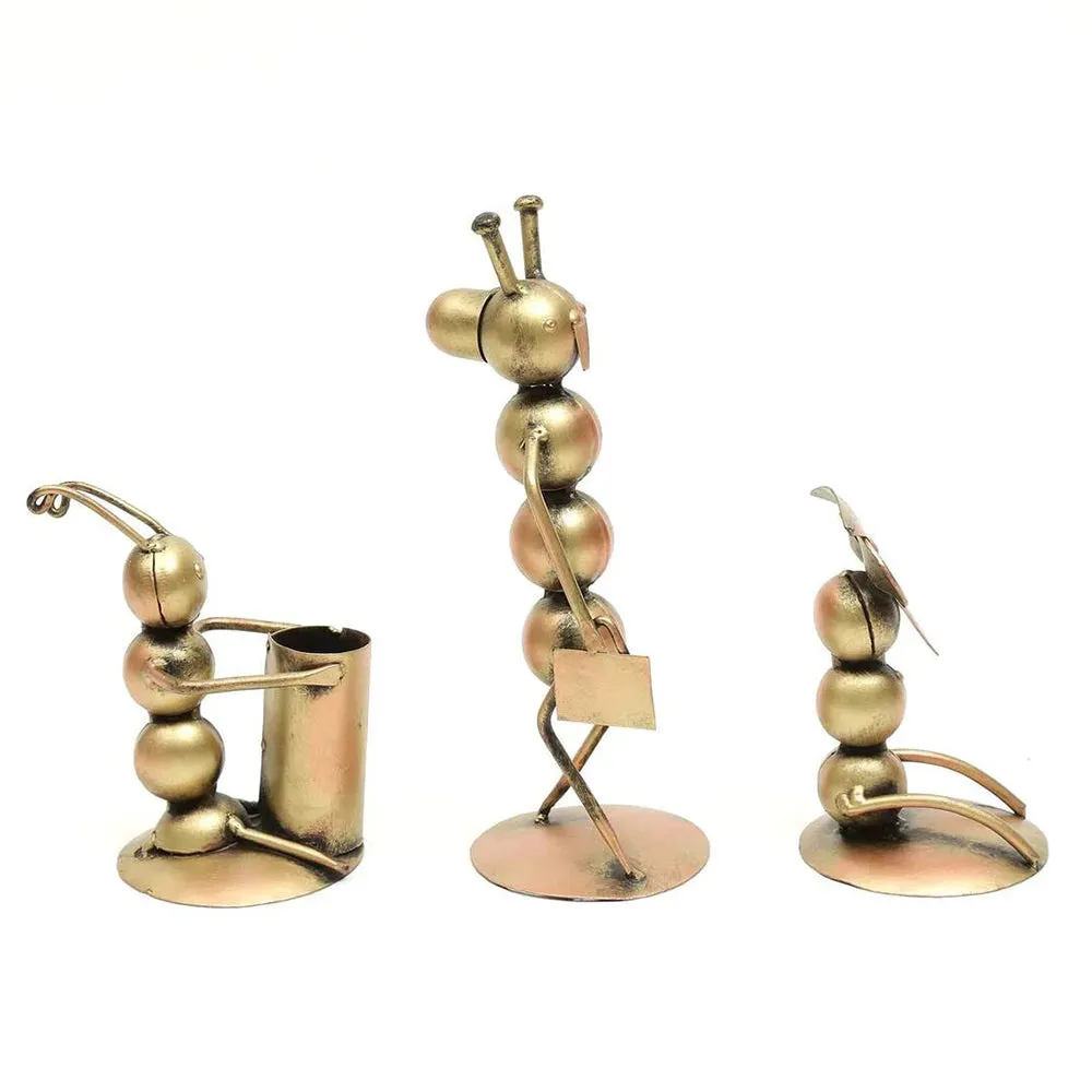 3 Miniature Musicians in Metallic Finish for Table Decor