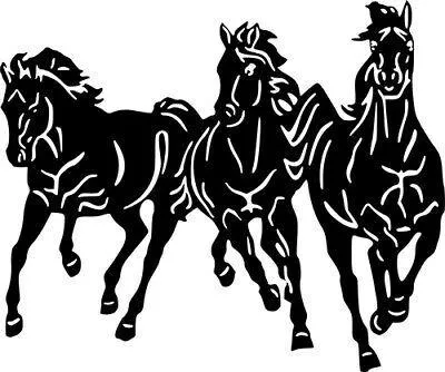 3 Running horse metal wall art