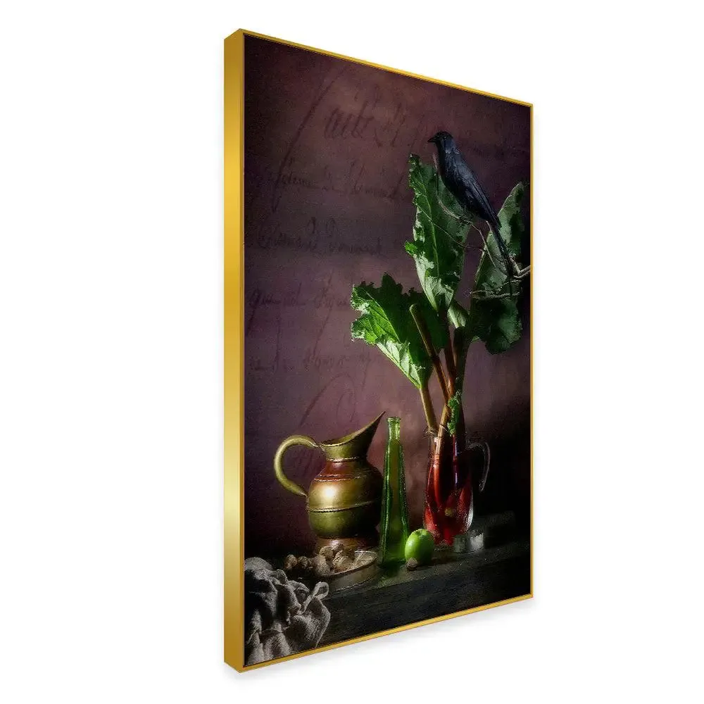 320 GSM Vintage Still Life Portrait Canvas Painting With Floating Frame