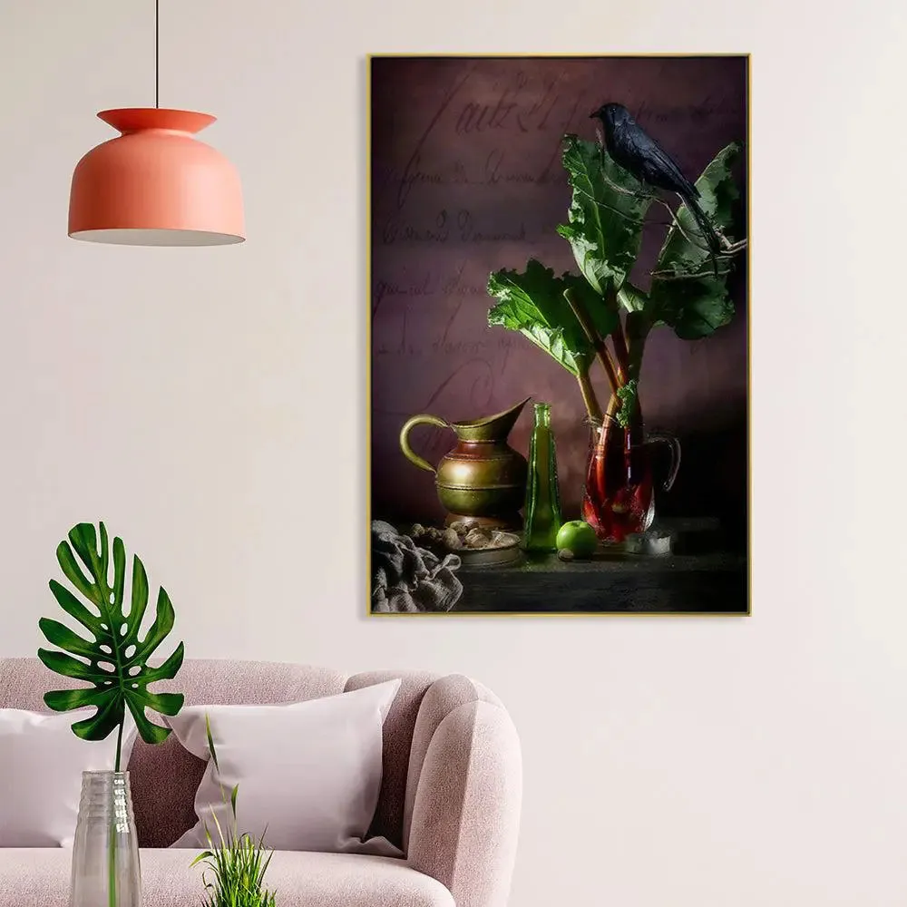 320 GSM Vintage Still Life Portrait Canvas Painting With Floating Frame