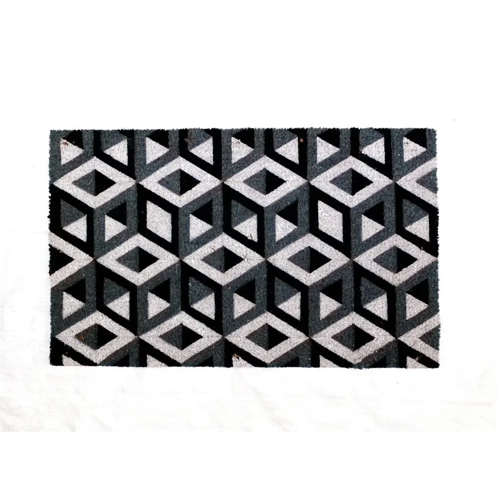 3D Cubical Patterned Natural Coir Doormat