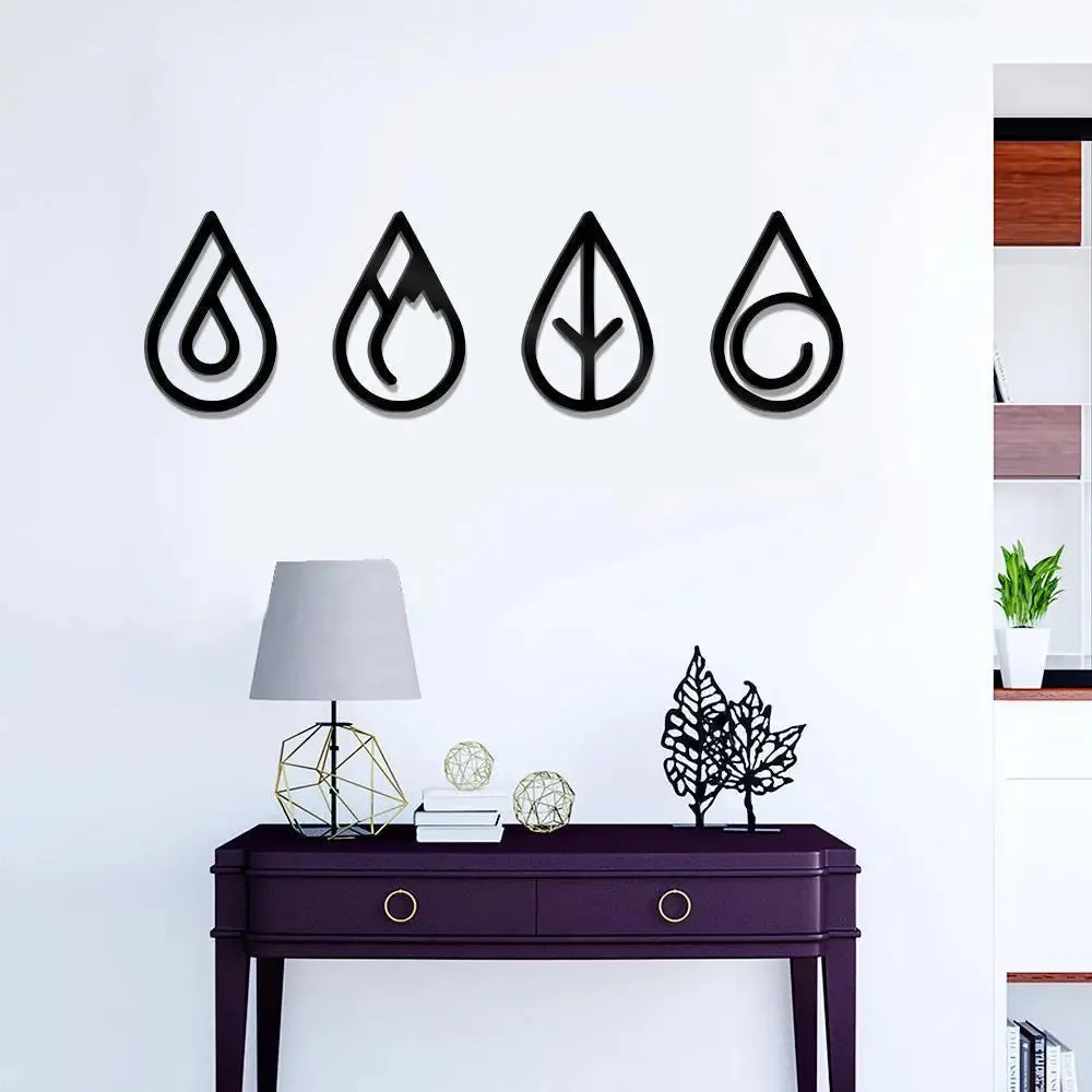 4 Element of Nature Design Wooden Wall Hanging Medium(10inch X 27 inch)