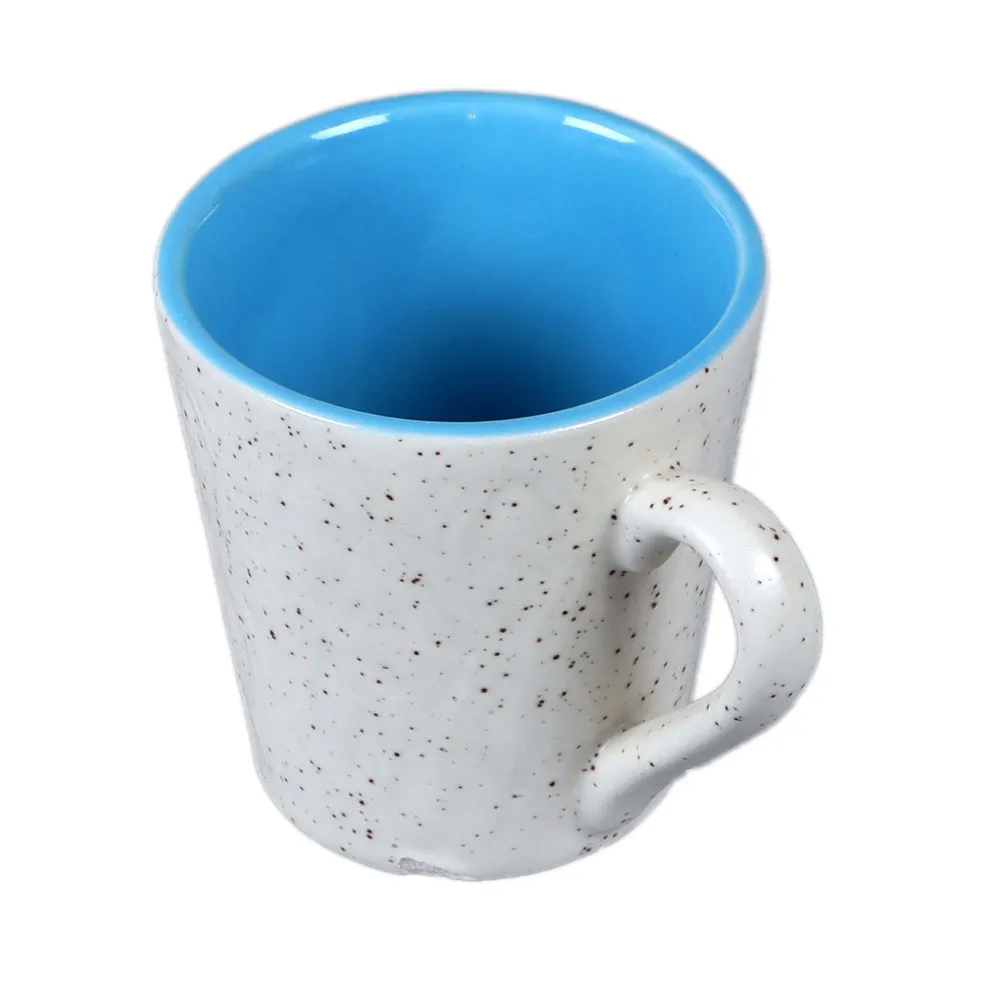 6 Pieces Superior-quality Multicoloured Textured Ceramic Glossy Cup Set Without Tray