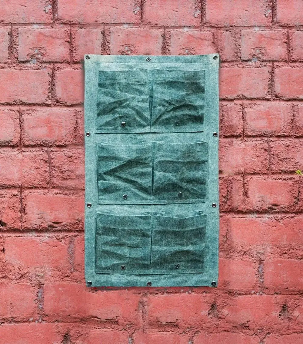 6 Pockets' Elegant Fabric Wall Planter for Green Wall 6 Pockets, Set of 1
