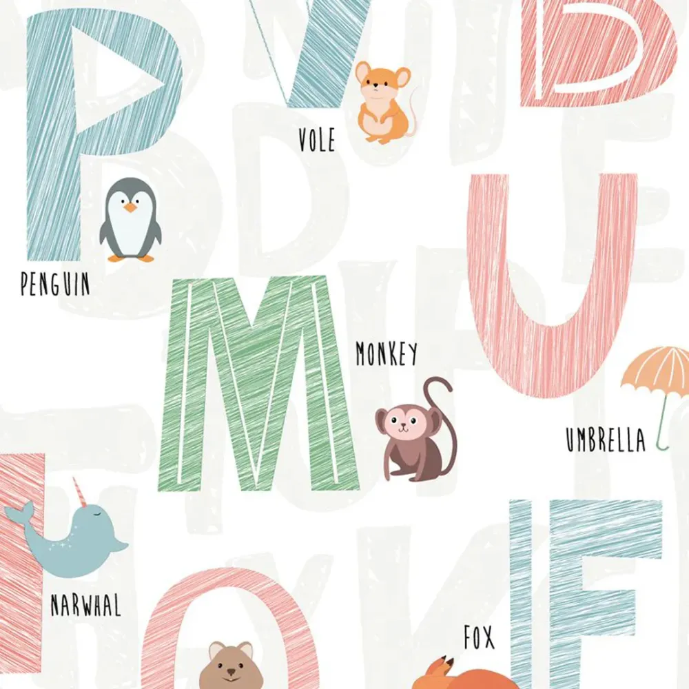 WallMantra ABC Animal Adventure Wallpaper 