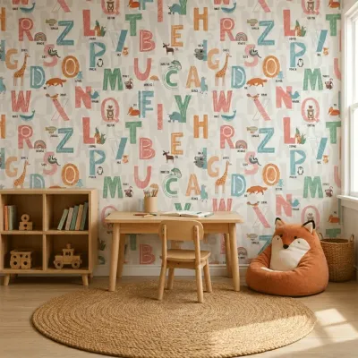 WallMantra ABC Animal Adventure Wallpaper