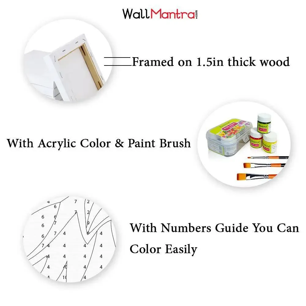 Abstract Art Colourful DIY(Do-It-Yourself)/ Paint by numbers canvas painting kit