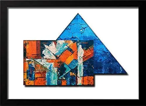 Abstract Art Design Wall Framed in a Floating Frame with Break Resistant Clear Acrylic Glass