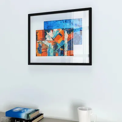 Abstract Art Painting Framed / Transparent Black Frame