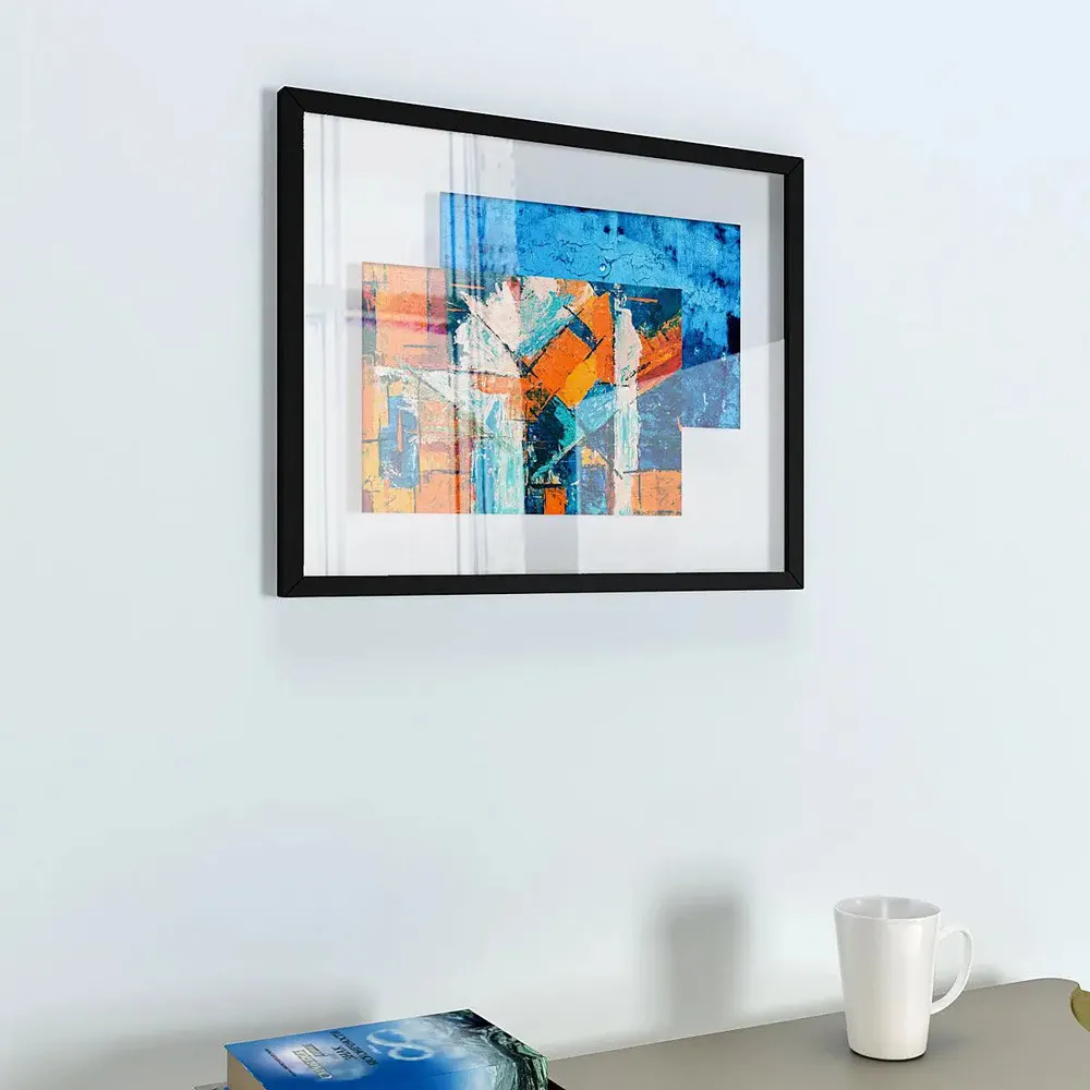 Abstract Art Painting Framed / Transparent Black Frame