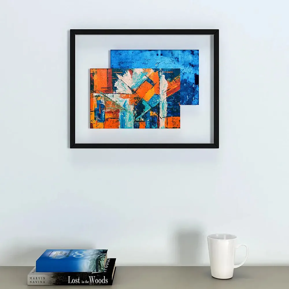 Abstract Art Painting Framed / Transparent Black Frame