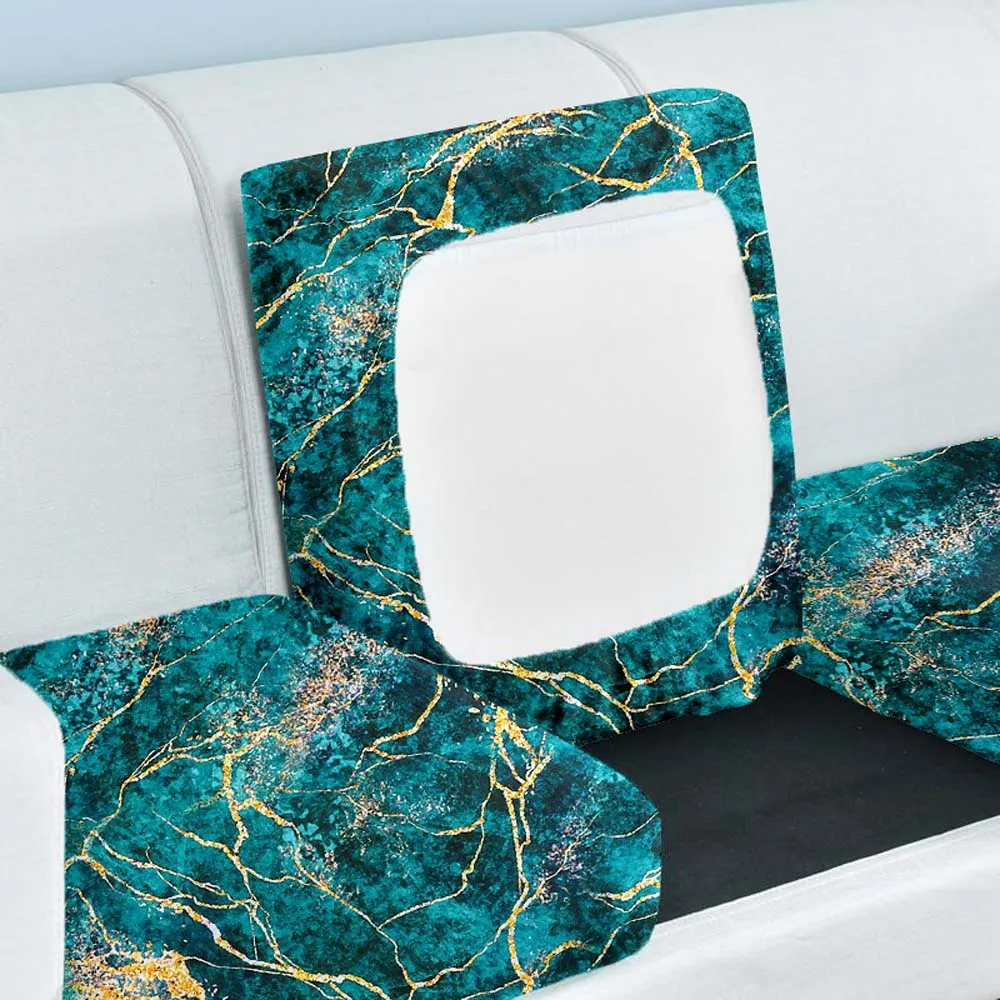 Abstract Blue Designer Strechable Sofa Seat Cover Set Of 2/4/6/8 Pack of 2