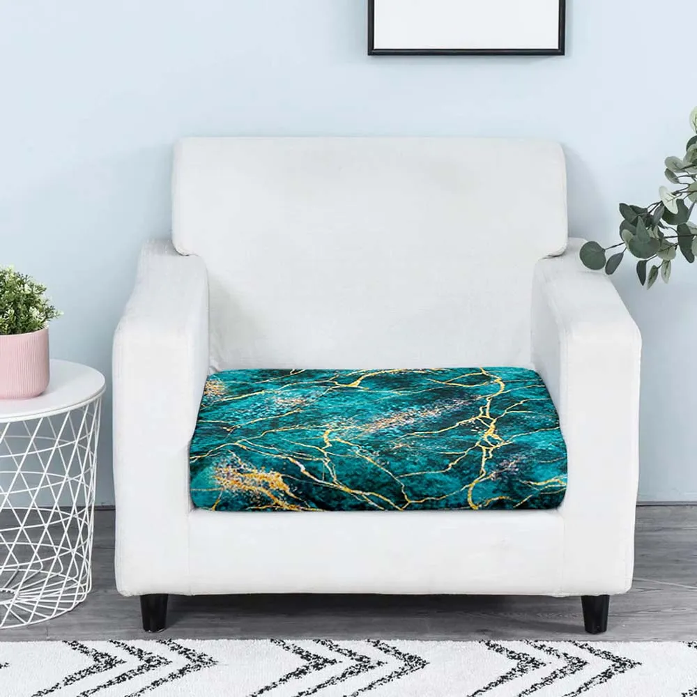 Abstract Blue Designer Strechable Sofa Seat Cover Set Of 2/4/6/8 Pack of 2