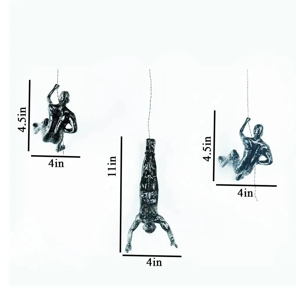 Abstract Climbing Men Metal Wall Decor/ Wall Hanging Décor- Antique Black- Set of 3
